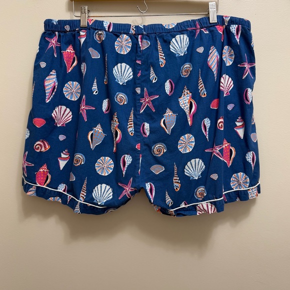 Printfresh Beachcomber Seashells 2 pc Pajama Set Top Shorts Organic Blue XXL - Picture 9 of 11